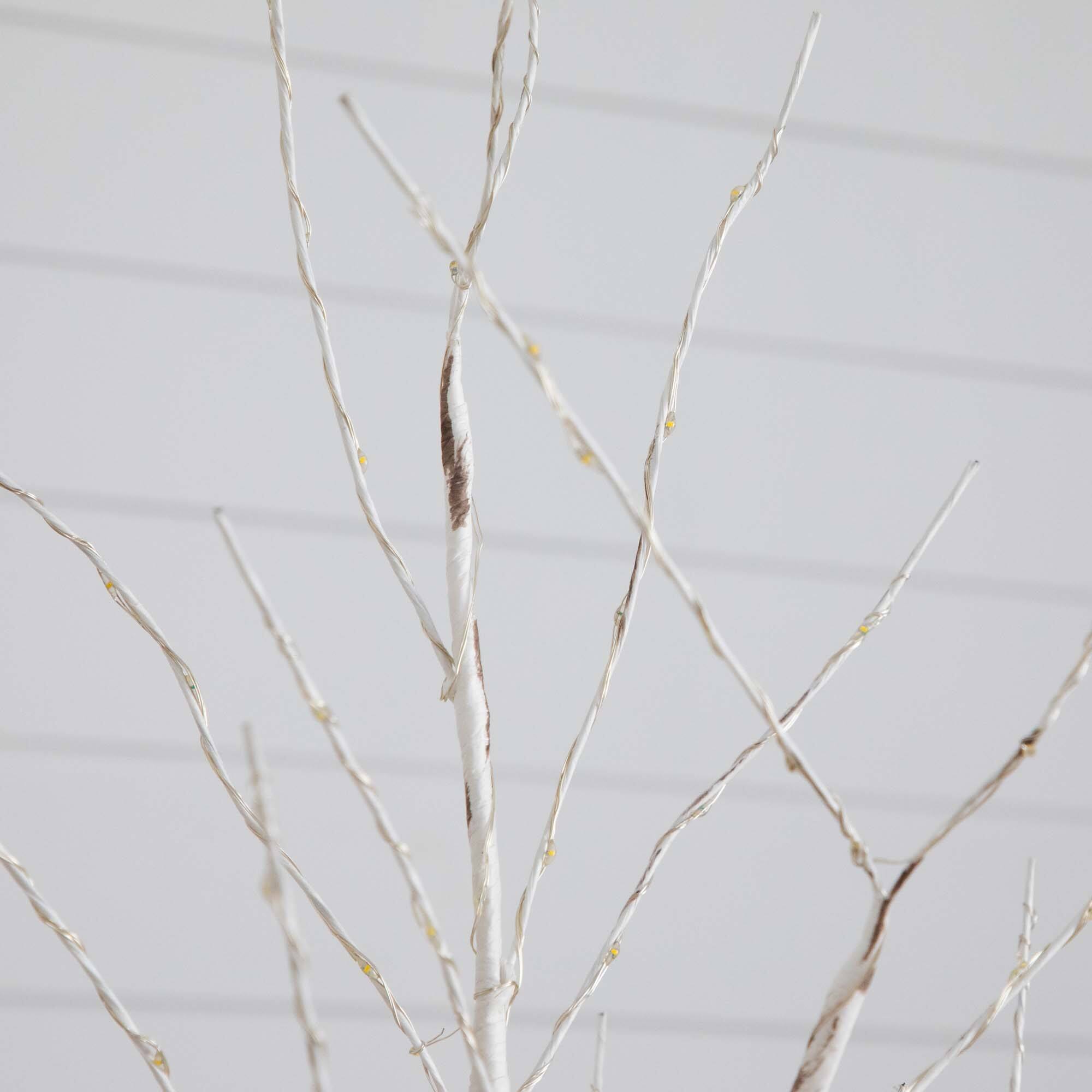 3ft. Pre-Lit White Birch Artificial Christmas Tree, Warm White LED Lights
